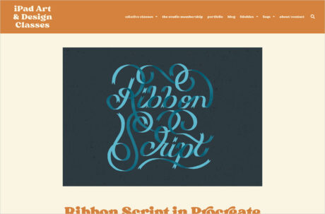 Ribbon Script in Procreate + Free Ribbon Script Brushes – Liz Kohler Brownウェブサイトの画面キャプチャ画像
