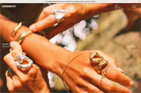 SIMUERO – Jungle Jewelryウェブサイトの画面キャプチャ画像