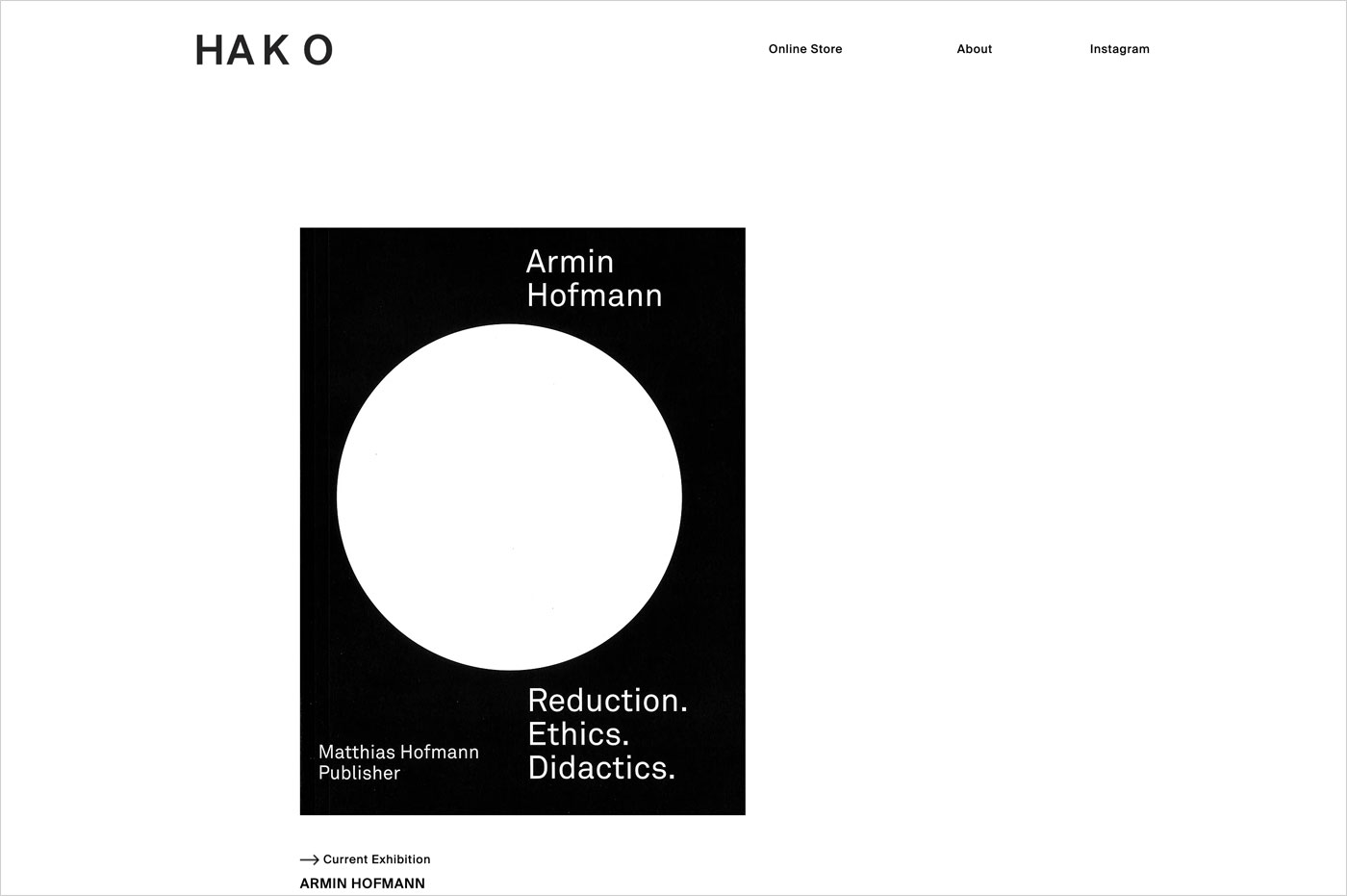 HAKO | Chiba | Art Galleryウェブサイトの画面キャプチャ画像
