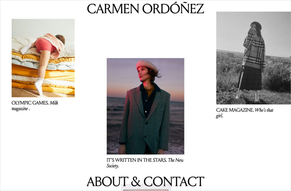 Carmen Ordóñez – Photographer based in Spainウェブサイトの画面キャプチャ画像