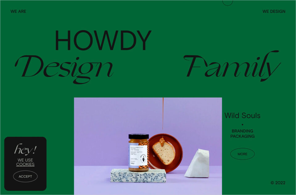 Howdy Design Familyウェブサイトの画面キャプチャ画像
