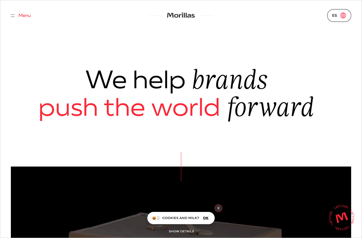 We help you push the world forward | Morillasウェブサイトの画面キャプチャ画像