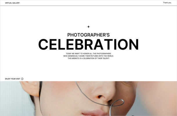 Photographers’ virtual gallery | an Okey Studio websiteウェブサイトの画面キャプチャ画像