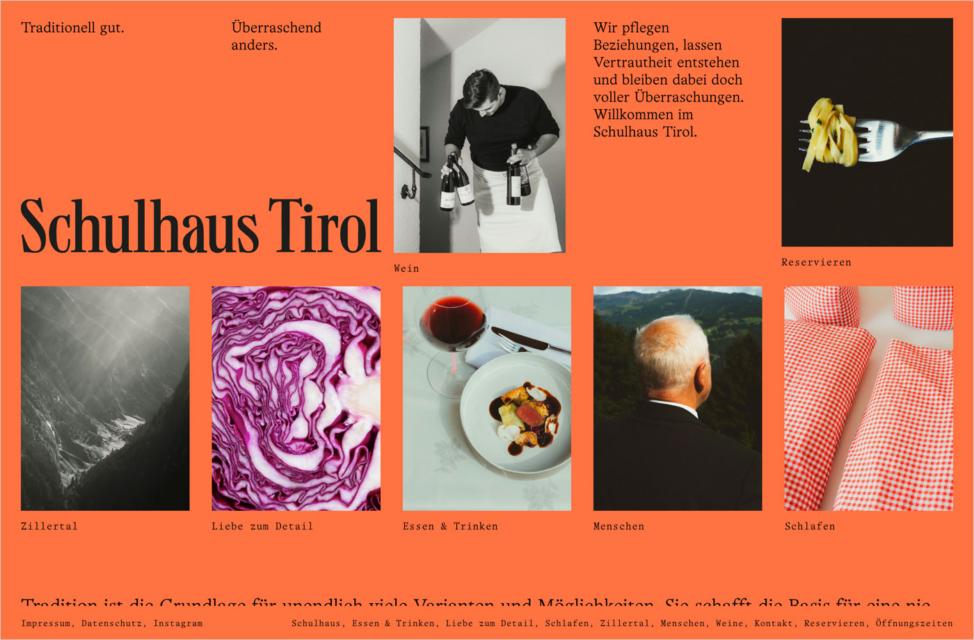 Schulhaus Tirolウェブサイトの画面キャプチャ画像