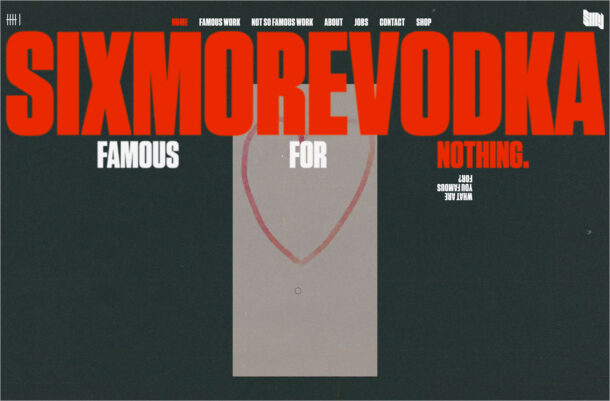 SIXMOREVODKAウェブサイトの画面キャプチャ画像
