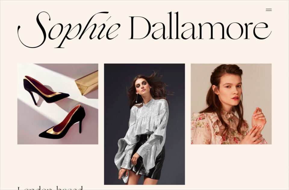 Sophie Dallamoreウェブサイトの画面キャプチャ画像
