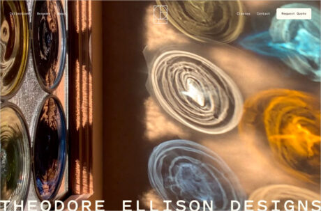 Theodore Ellison Designsウェブサイトの画面キャプチャ画像
