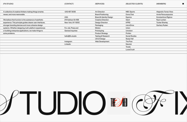 Fix Studioウェブサイトの画面キャプチャ画像