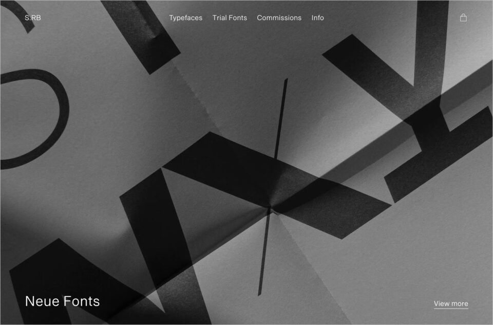 Studio Rene Bieder — Retail and Custom Type Designウェブサイトの画面キャプチャ画像