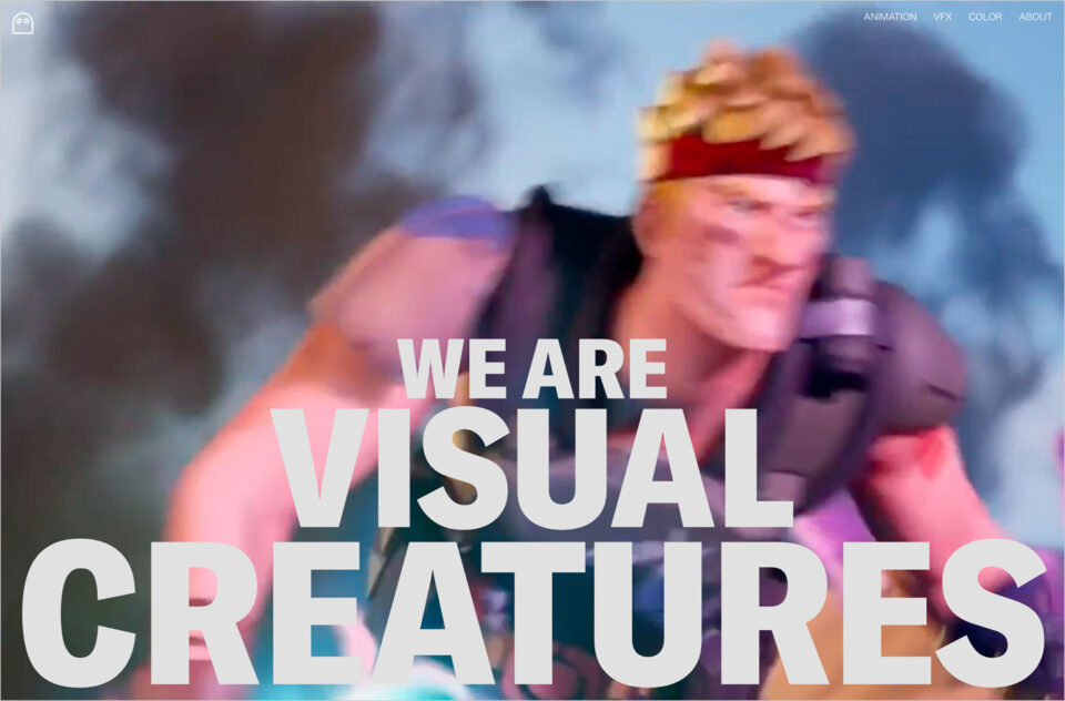 Visual Creatures | multidisciplinary design, animation, and VFX studioウェブサイトの画面キャプチャ画像