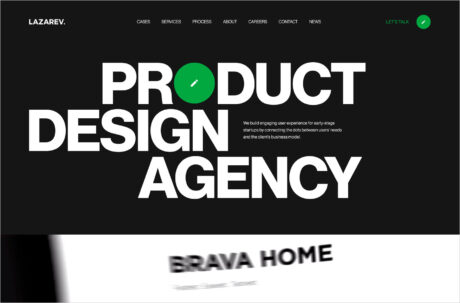 LAZAREV.  Digital Product Design Agency | Award Winning UX & UI Agencyウェブサイトの画面キャプチャ画像