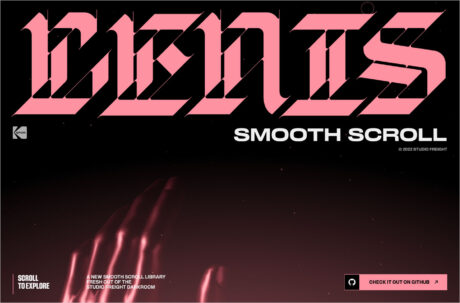 Lenis – Get smooth or die tryingウェブサイトの画面キャプチャ画像