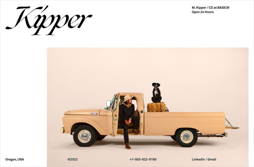 Matt Kipper – Brand Creative Directorウェブサイトの画面キャプチャ画像