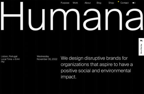 Humana Studioウェブサイトの画面キャプチャ画像