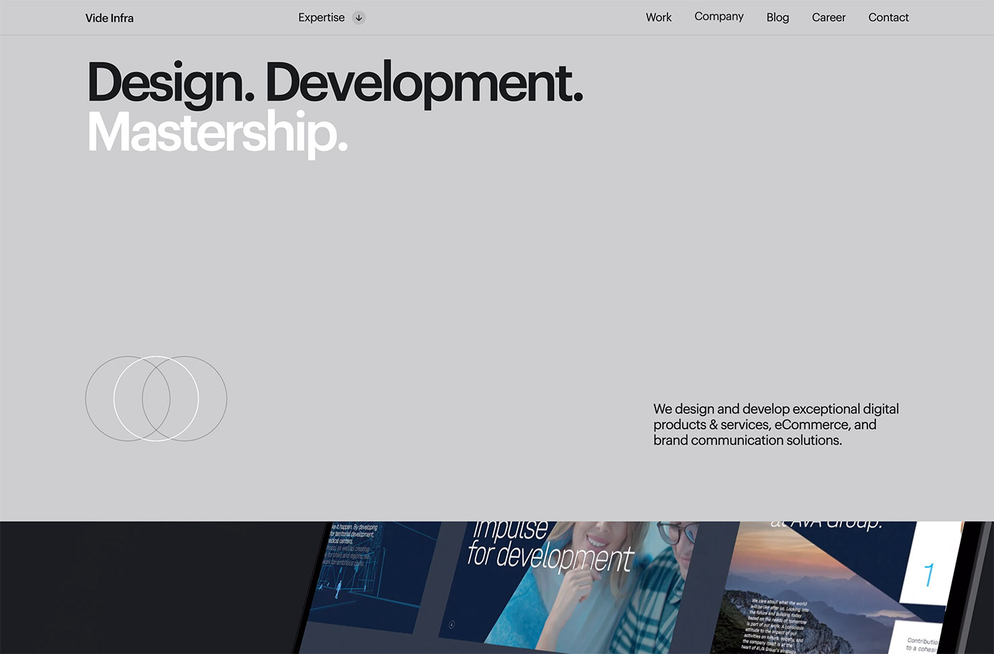 Digital Product Design & Development Agency | Vide Infraウェブサイトの画面キャプチャ画像