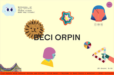 Beci Orpinウェブサイトの画面キャプチャ画像