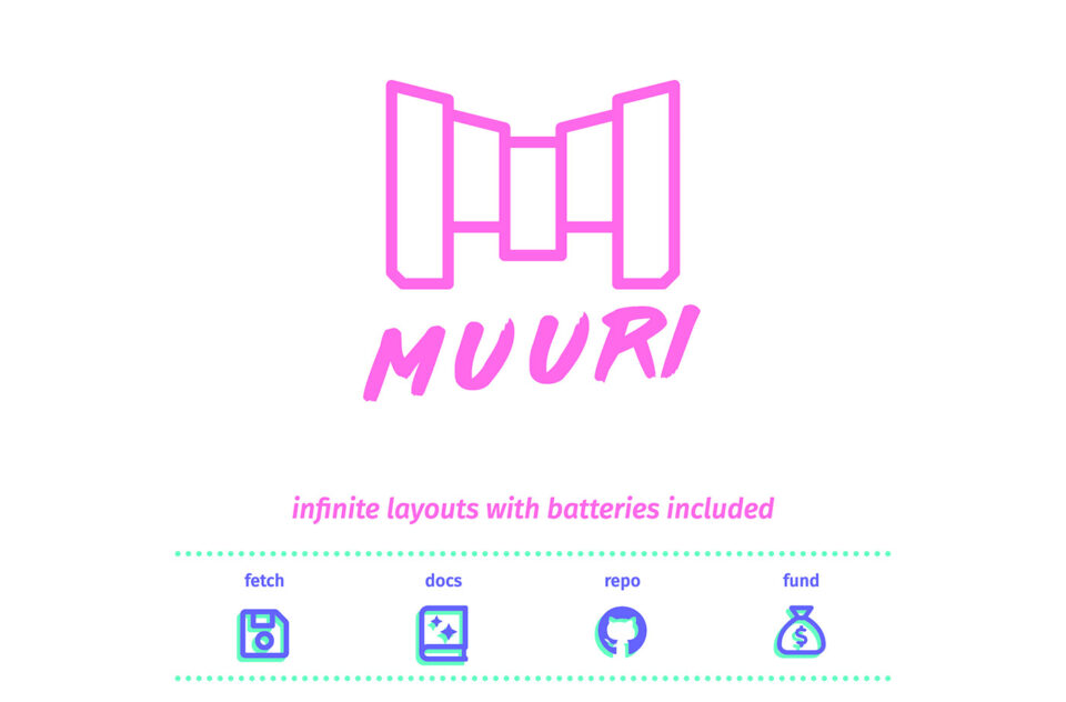 Muuri – Infinite layouts with batteries includedウェブサイトの画面キャプチャ画像