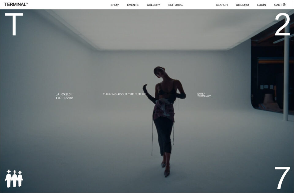 Emerging designers & luxury fashion | Terminalウェブサイトの画面キャプチャ画像