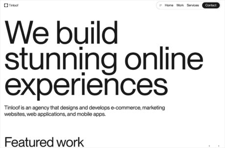 Tinloof · Web Design and Development Agencyウェブサイトの画面キャプチャ画像