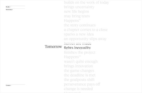 Tomorrow Happensウェブサイトの画面キャプチャ画像