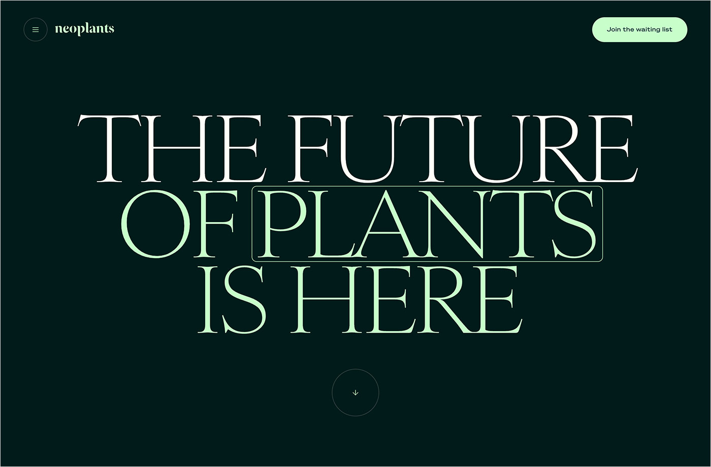 Neoplants – The Future of Plantsウェブサイトの画面キャプチャ画像