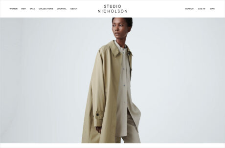 Studio Nicholson | スタジオニコルソン公式オンラインストアウェブサイトの画面キャプチャ画像