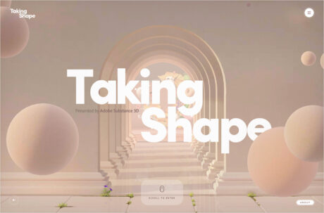Taking Shape | Presented by Adobe Substance 3Dウェブサイトの画面キャプチャ画像
