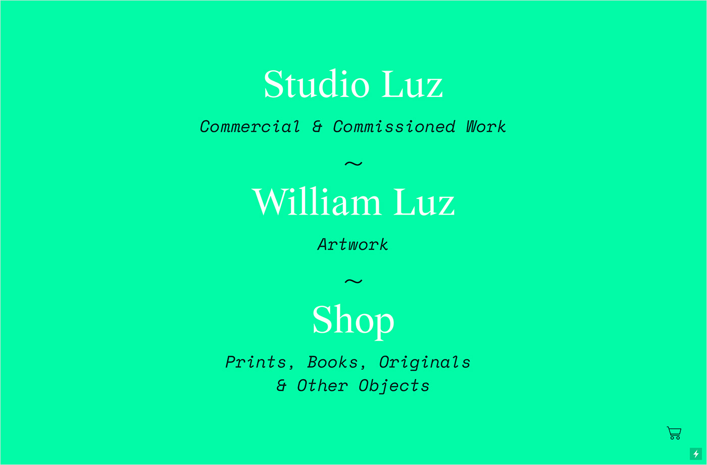 William Luzウェブサイトの画面キャプチャ画像