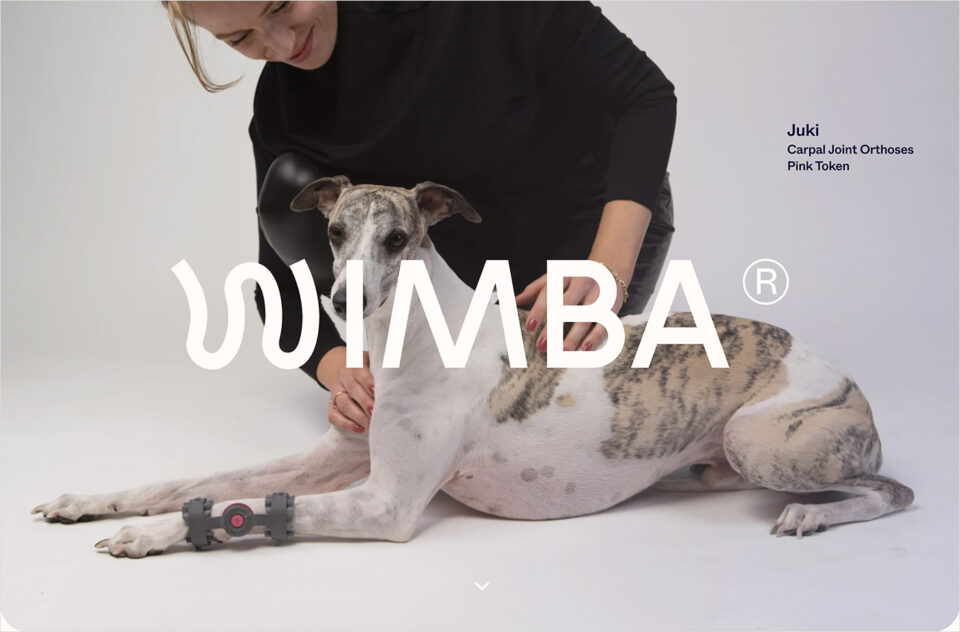 Wimba – Let’s restore pets mobility together!ウェブサイトの画面キャプチャ画像