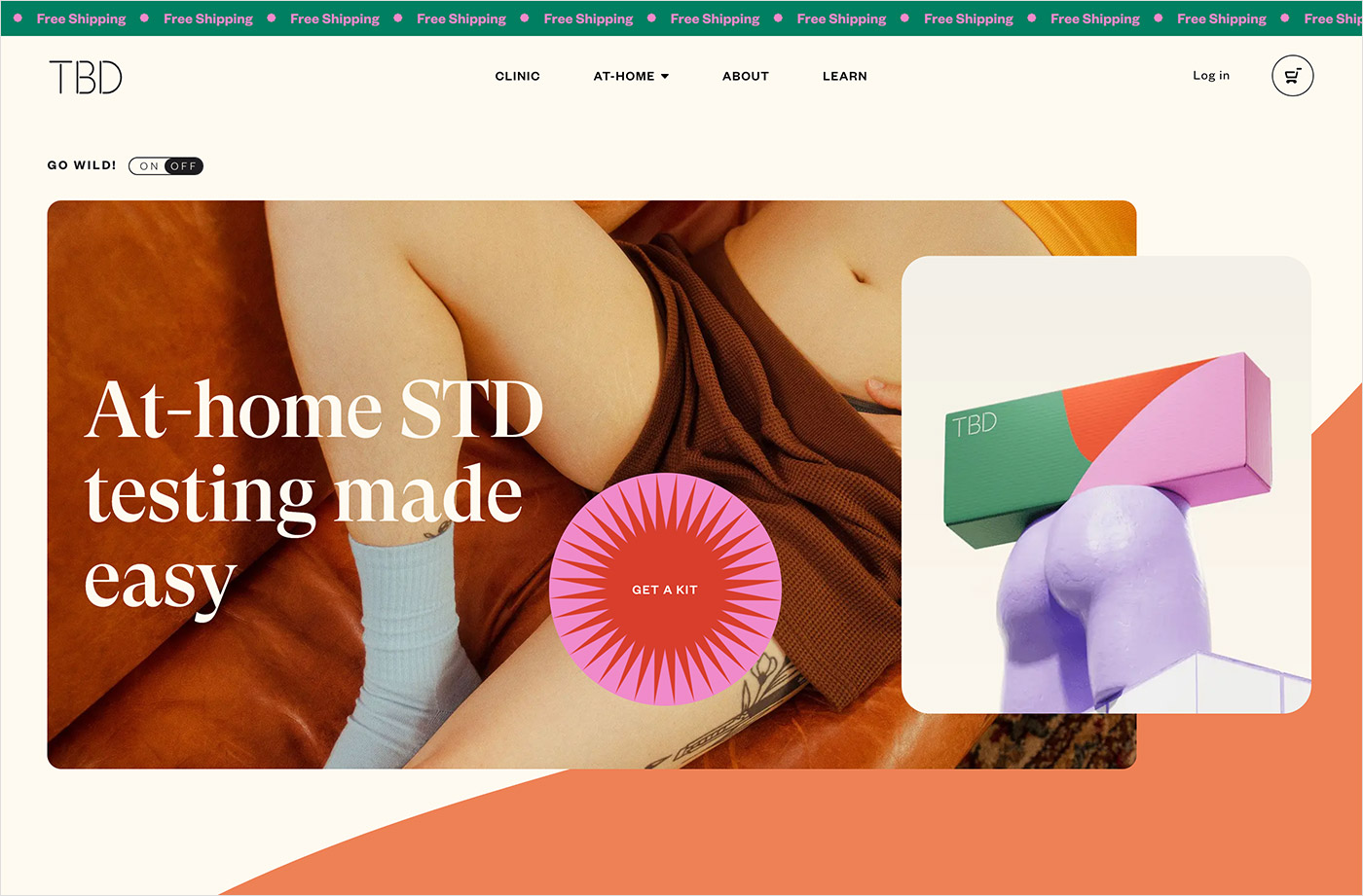 At-Home STD testing on your terms | TBD Healthウェブサイトの画面キャプチャ画像