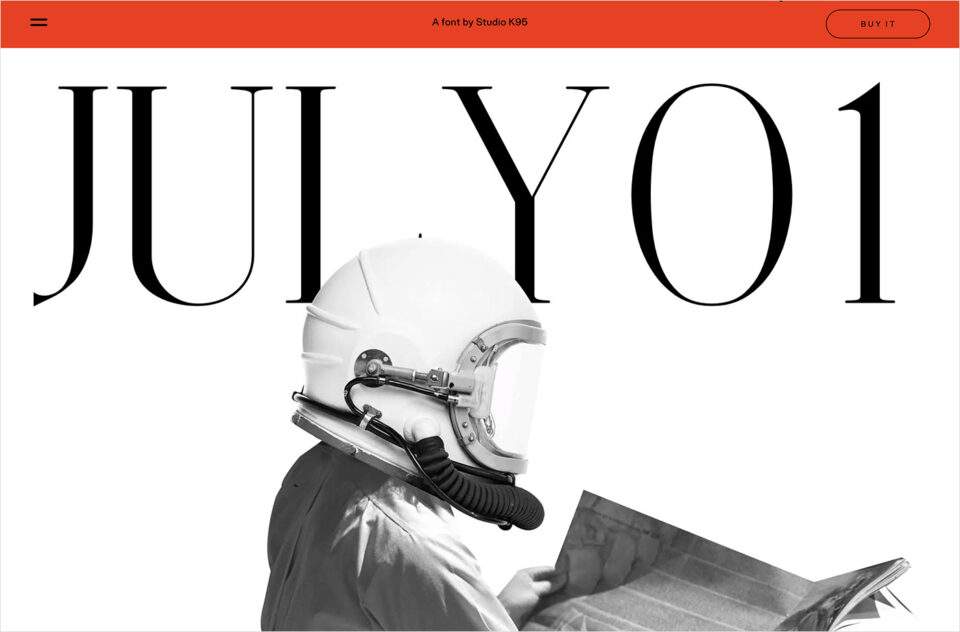 July 01 – A Serif vintage, modern fontウェブサイトの画面キャプチャ画像