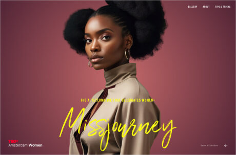 MissJourney. The AI alternative that celebrates women+ウェブサイトの画面キャプチャ画像