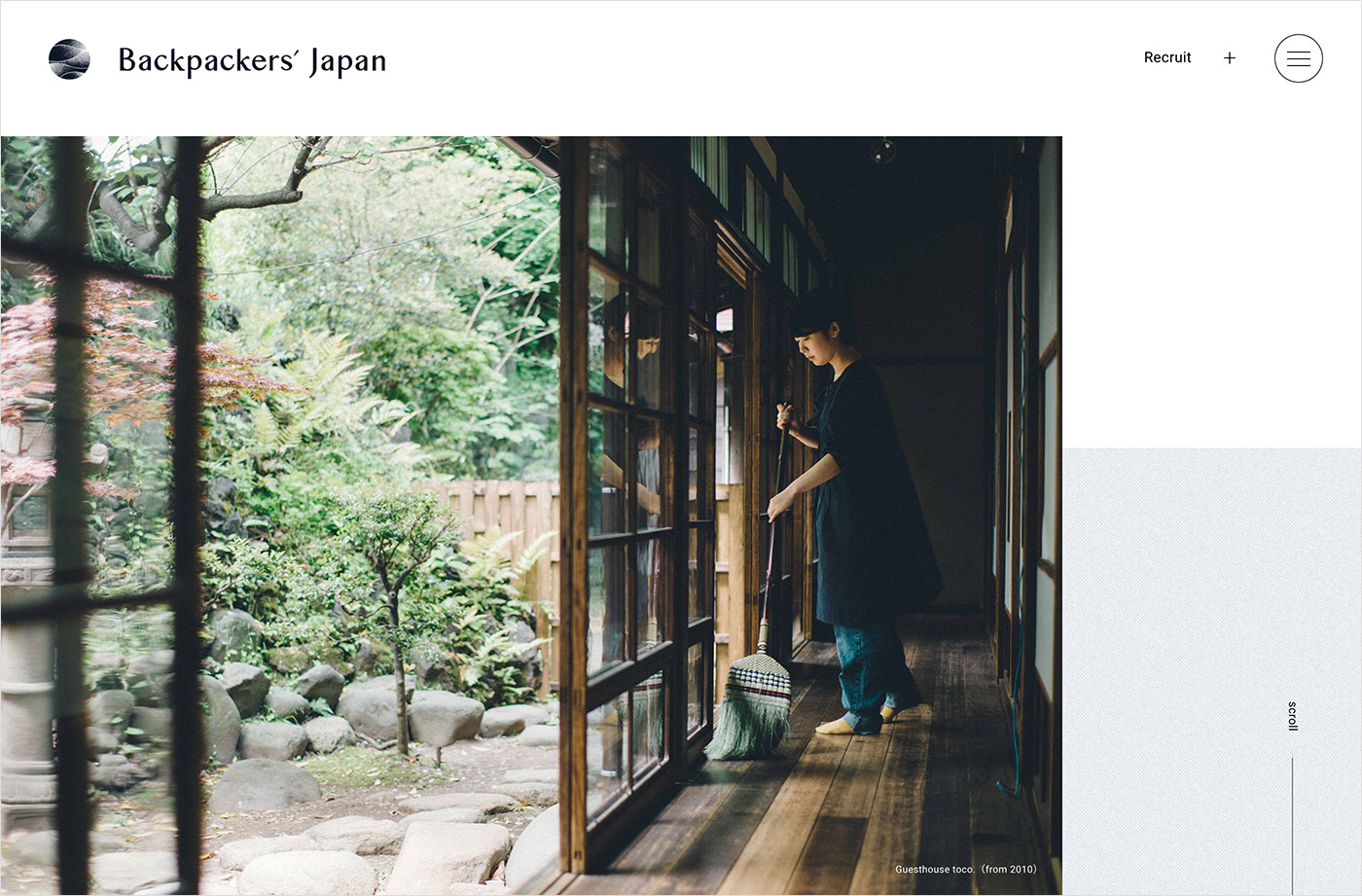 Backpackers’ Japanウェブサイトの画面キャプチャ画像