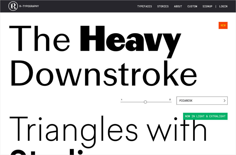 R-Typographyウェブサイトの画面キャプチャ画像