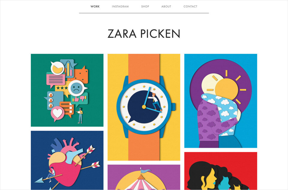 ZARA PICKENウェブサイトの画面キャプチャ画像