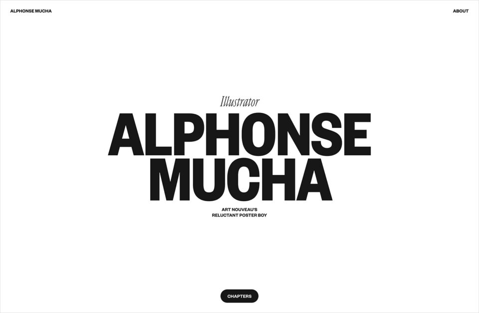 Alphonse Mucha – Designstripeウェブサイトの画面キャプチャ画像