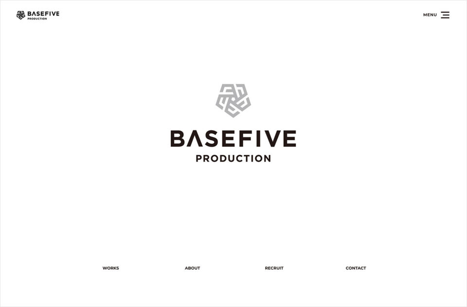 BASEFIVE PRODUCTIONウェブサイトの画面キャプチャ画像