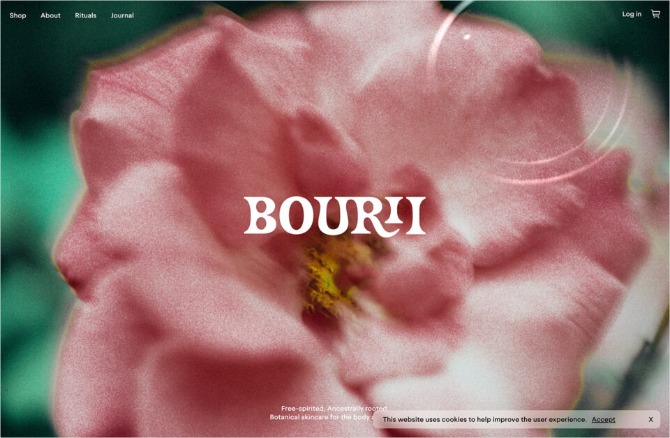 Botanical skincare for the body and soul. Free-spirited, Ancestrally rooted.ウェブサイトの画面キャプチャ画像