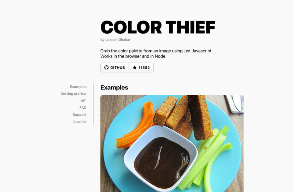 Color Thiefウェブサイトの画面キャプチャ画像