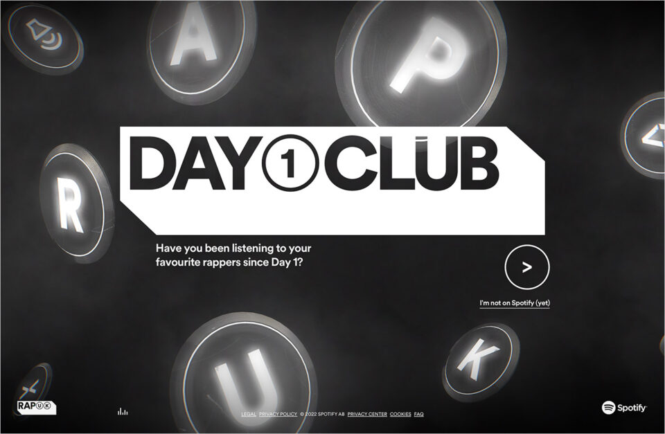 Spotify: RapUK Day 1 Clubウェブサイトの画面キャプチャ画像