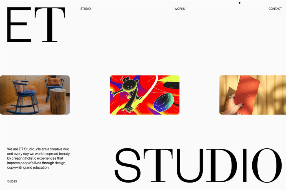 ET Studio — Indipendent Creative Studio in Veronaウェブサイトの画面キャプチャ画像