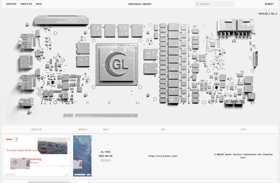 Graphics Library | 3D and Interactive Website Inspirationウェブサイトの画面キャプチャ画像