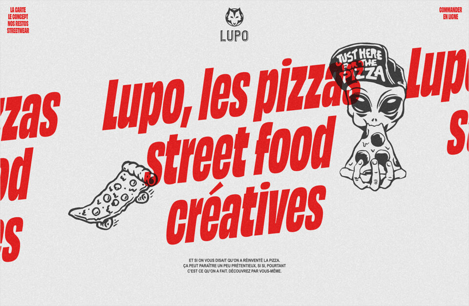 Lupo, les pizzasウェブサイトの画面キャプチャ画像