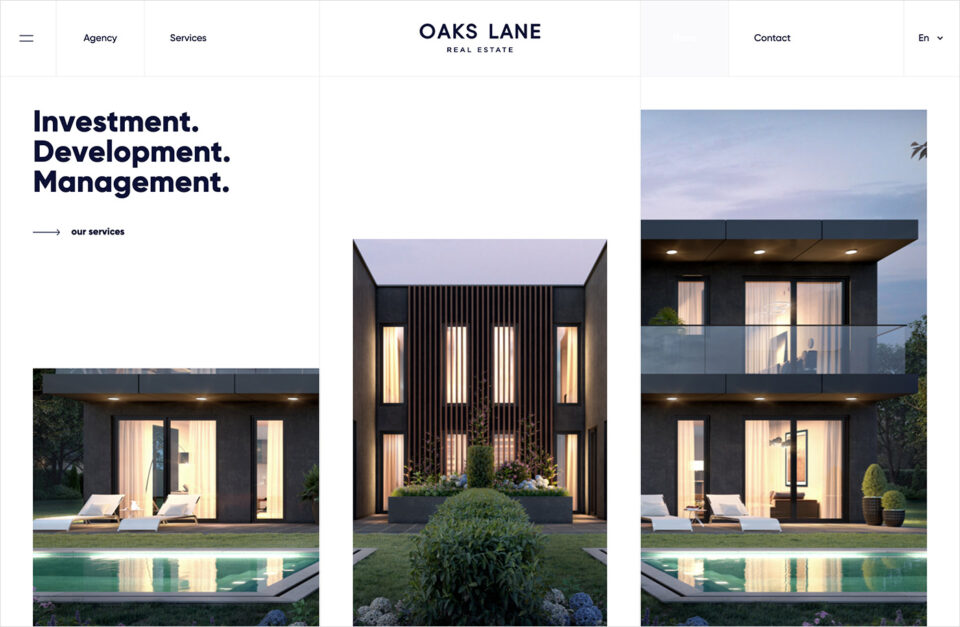 OAKS LANE SA | Swiss Real Estate Development In Genevaウェブサイトの画面キャプチャ画像