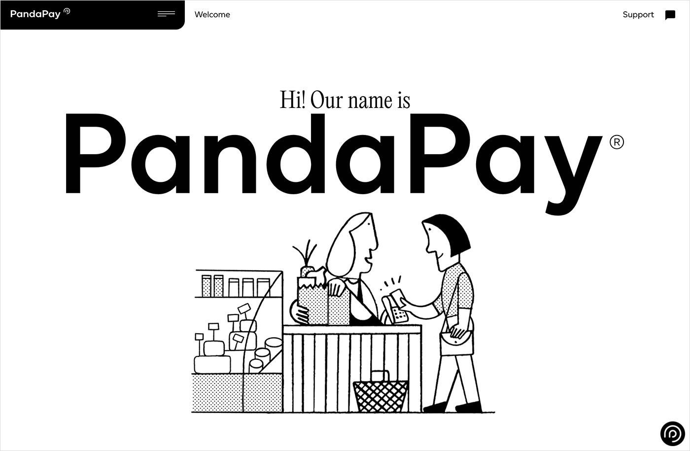 PandaPay: Transparent and Caring Payment Solutionsウェブサイトの画面キャプチャ画像