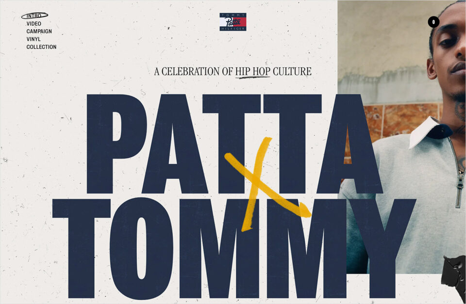Patta X Tommyウェブサイトの画面キャプチャ画像