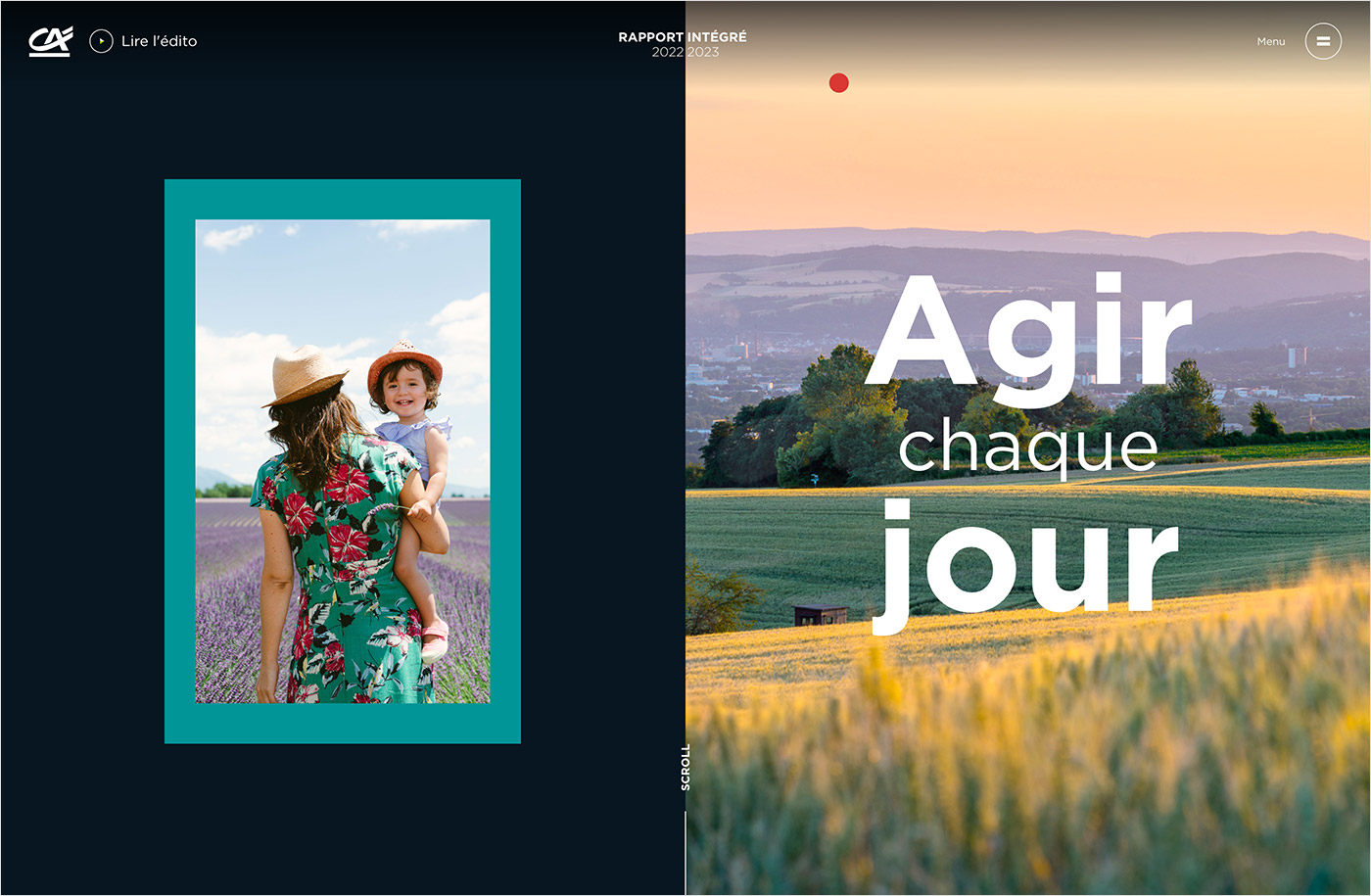 Crédit Agricole | Rapport intégré 2023ウェブサイトの画面キャプチャ画像