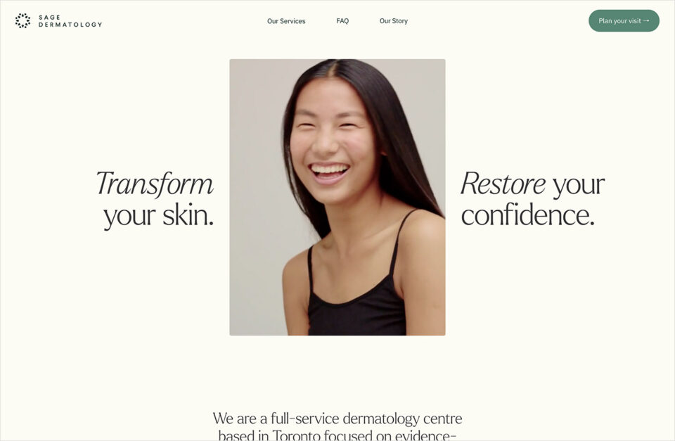 SAGE DERMATOLOGY • Full-Service Dermatology based in Toronto, Canada.ウェブサイトの画面キャプチャ画像