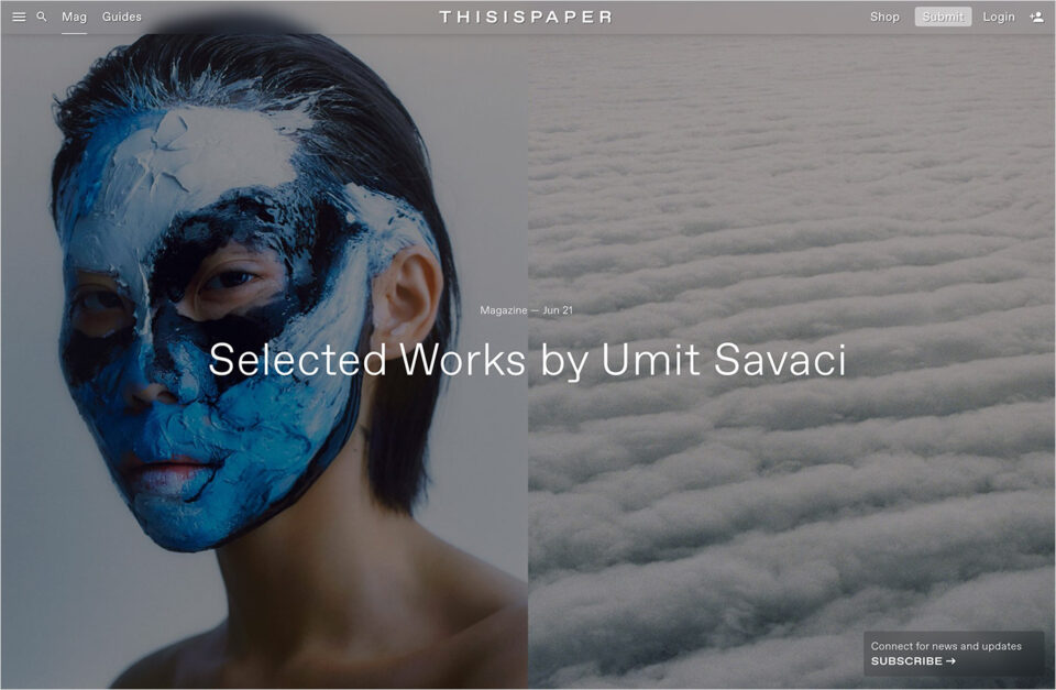 Thisispaper — Guide to future, culture, architecture.ウェブサイトの画面キャプチャ画像