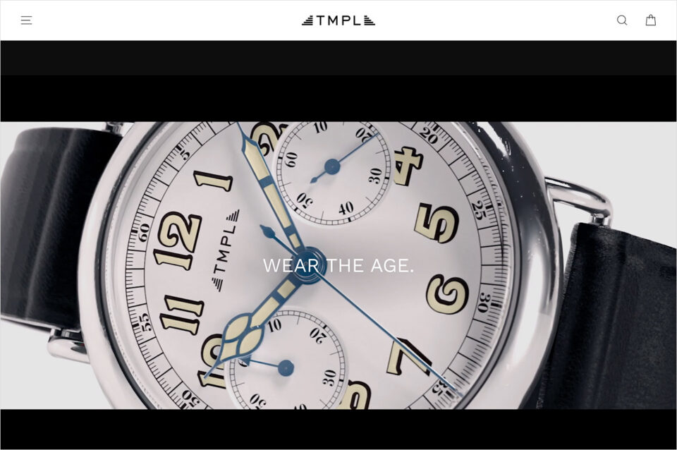 100年前の腕時計を復刻 – TMPL Watchウェブサイトの画面キャプチャ画像